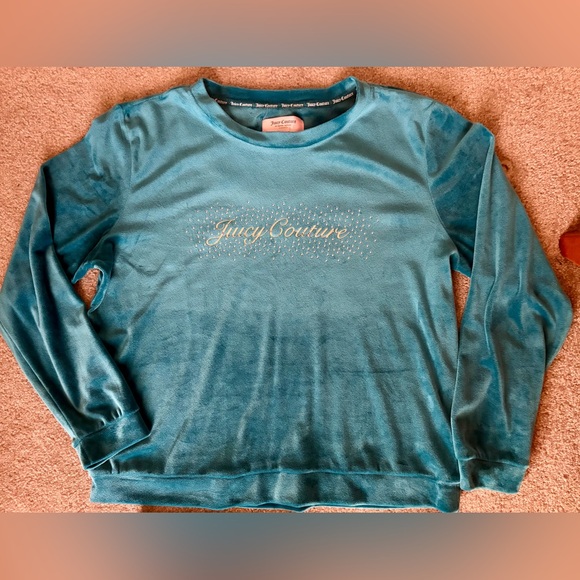 Juicy Couture Velour 2-piece Teal color Loungewear Set - Picture 4 of 7